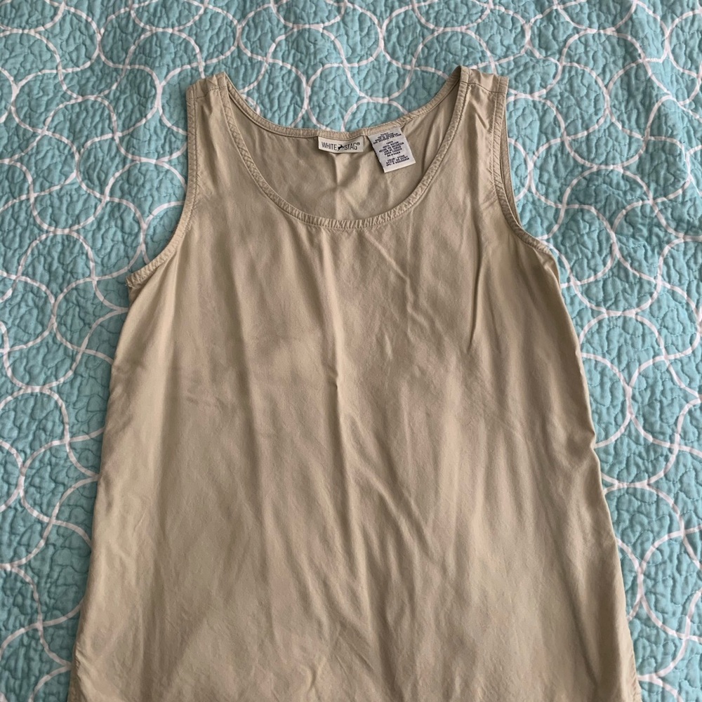 Tan White Stag Tank Top